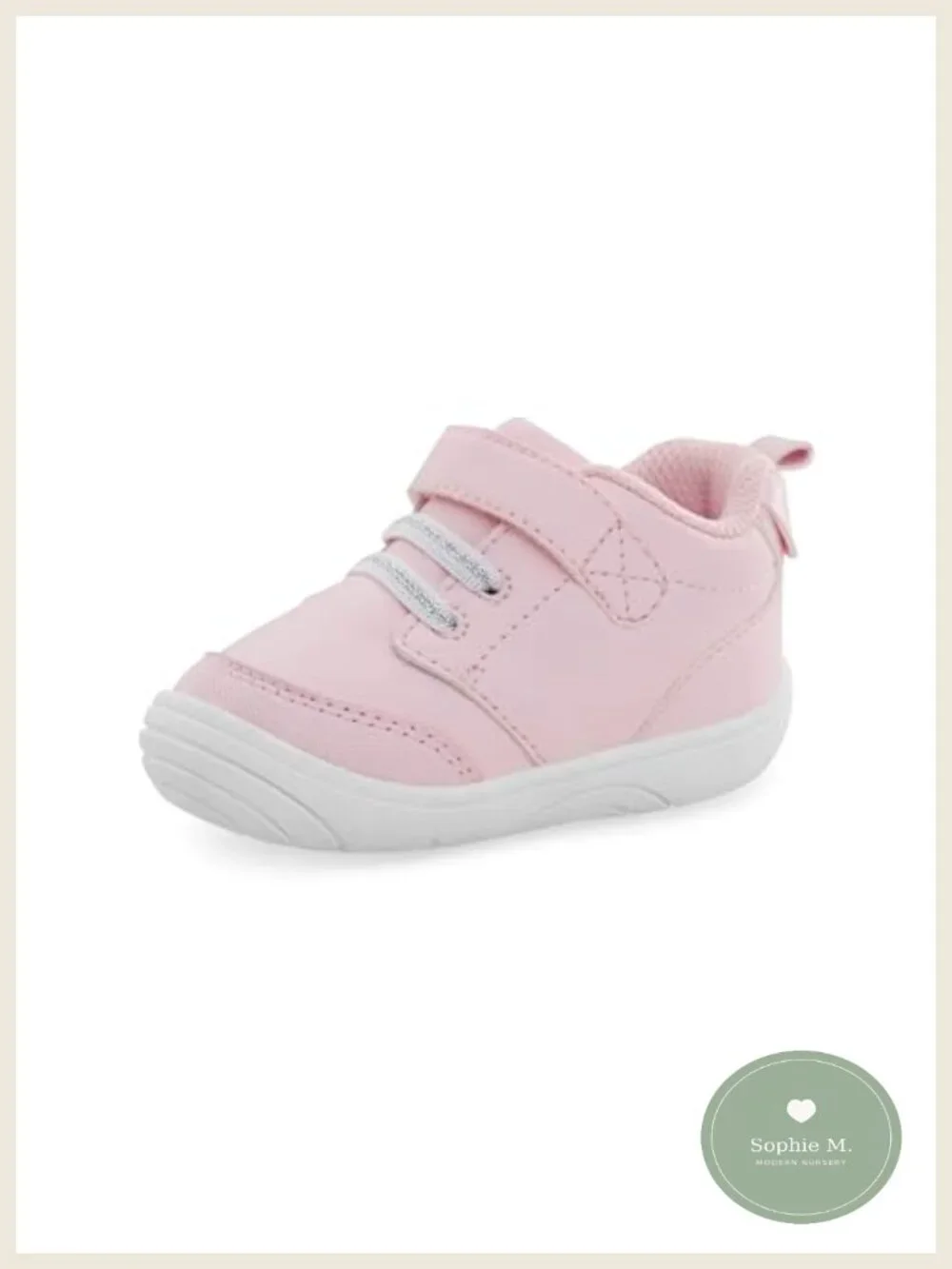 Baby Sneakers with Hook and Loop Closure, Machine Washable, Memory Foam